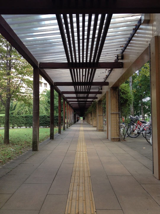 The covered walkway to the dorms